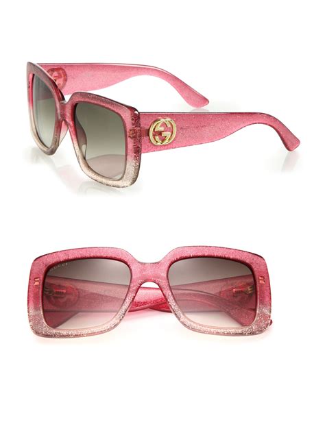 gucci oversized pink glitter shades|pink gucci sunglasses.